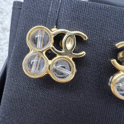 Chanel 24S Resin Bubbles Earrings in LGHW (Model: ABD242)