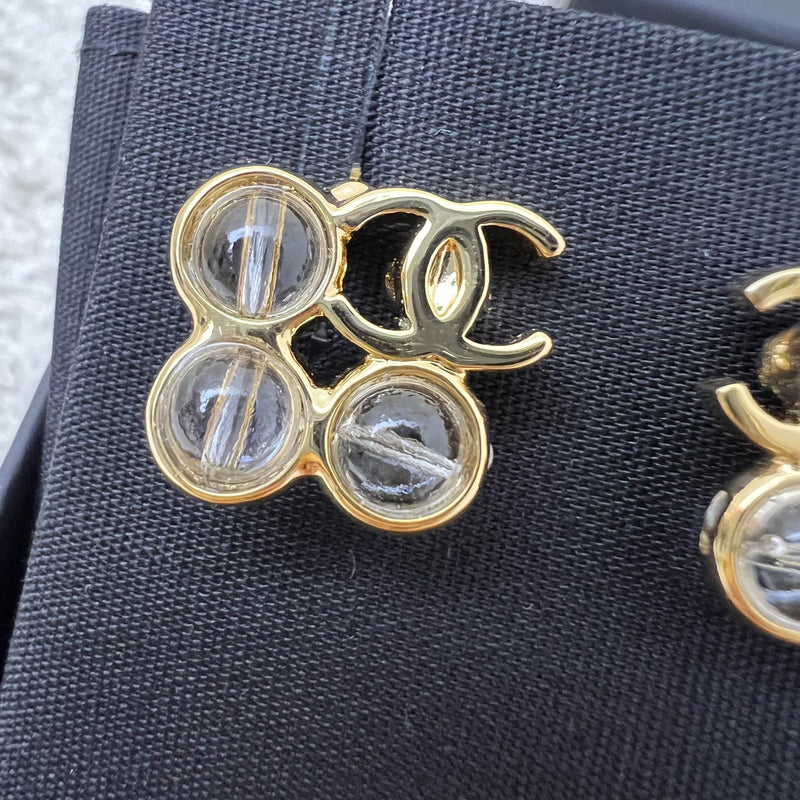 Chanel 24S Resin Bubbles Earrings in LGHW (Model: ABD242)