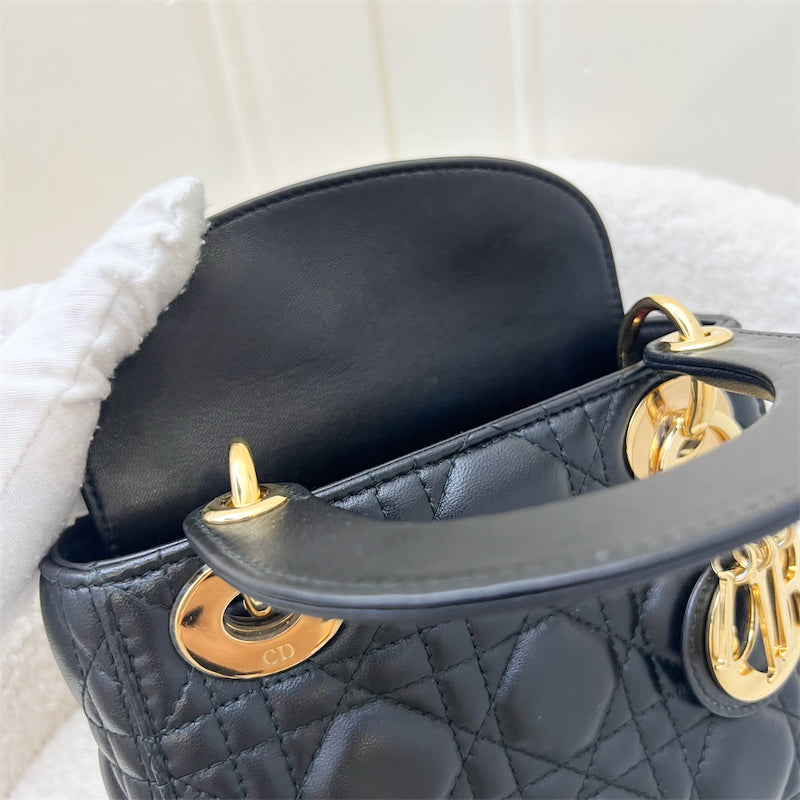 Dior Mini Lady Dior in Black Lambskin and GHW