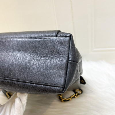 Chanel Vintage Shoulder Bag in Black Caviar and 24K Gold Plated HW