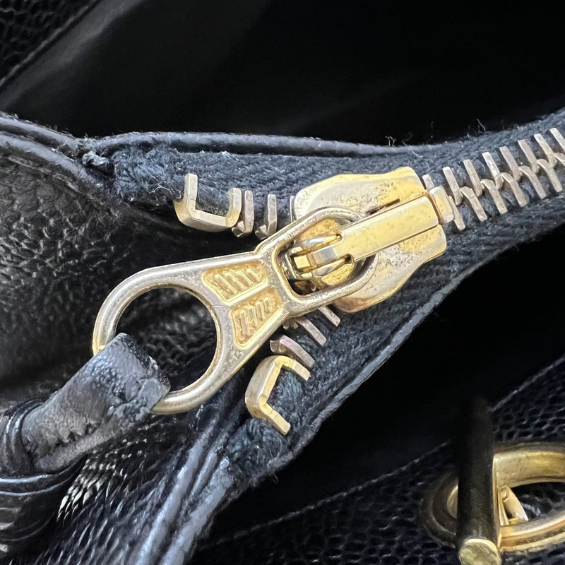 Chanel Vintage Shoulder Bag in Black Caviar and 24K Gold Plated HW
