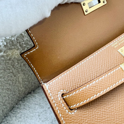 Hermes Mini Kelly Sellier 20 in Gold Epsom Leather and GHW