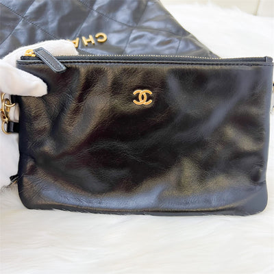 Chanel 22 Small Hobo Bag in Black Calfskin and AGHW