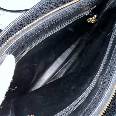 Chanel Vintage Shoulder Bag in Black Caviar and 24K Gold Plated HW