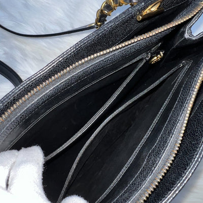 Chanel Vintage Shoulder Bag in Black Caviar and 24K Gold Plated HW