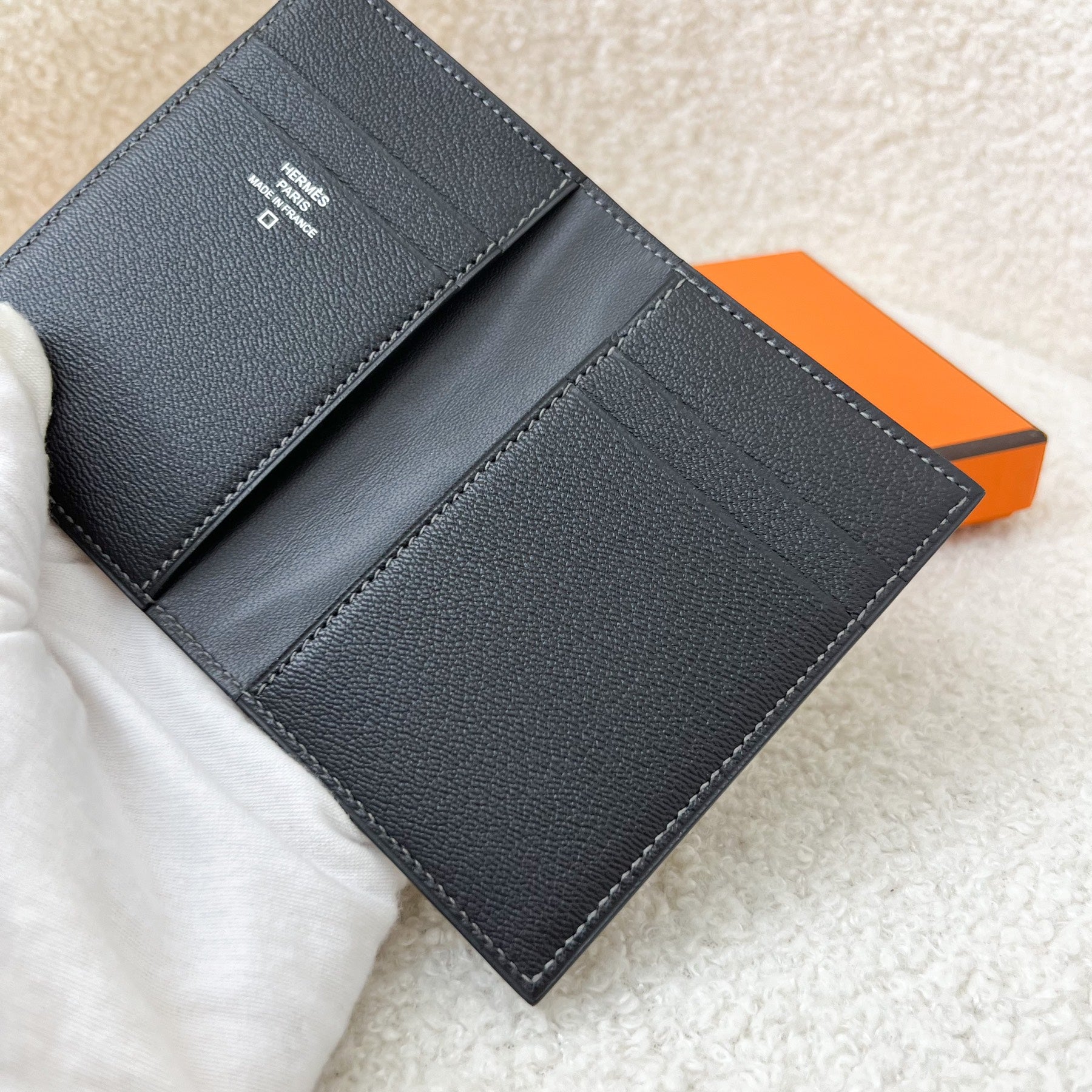 Hermes MC2 Card Holder in Matt Graphite Alligator Leather