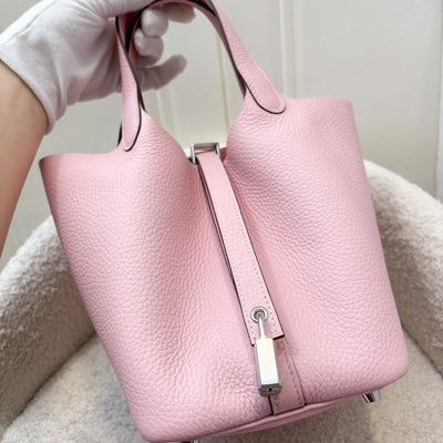 Hermes Picotin 18 in Rose Sakura Clemence Leather and PHW