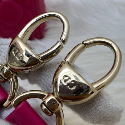 Dior Medium Lady Dior in Fuchsia Pink Lambskin and LGHW