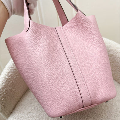 Hermes Picotin 18 in Rose Sakura Clemence Leather and PHW