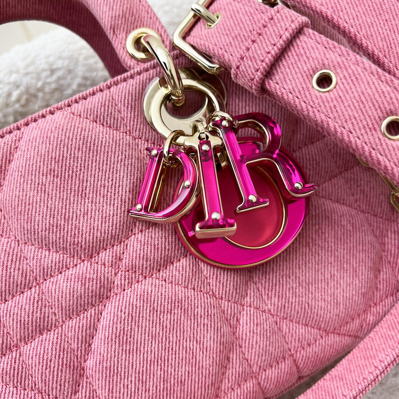Dior Medium Lady D-Joy Bag in Pink Denim and LGHW (Model: M0540WTJA, Colour: M929)