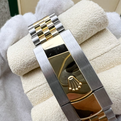 Rolex Datejust 36, with Gold Dial, 10 Diamond Markers, 18K Golden Fluted Bezel with Gold and Oystersteel Jubilee Bracelet (126233)