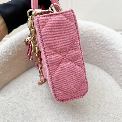 Dior Medium Lady D-Joy Bag in Pink Denim and LGHW (Model: M0540WTJA, Colour: M929)
