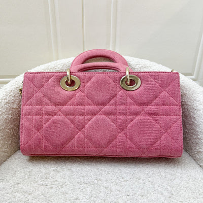 Dior Medium Lady D-Joy Bag in Pink Denim and LGHW (Model: M0540WTJA, Colour: M929)