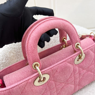 Dior Medium Lady D-Joy Bag in Pink Denim and LGHW (Model: M0540WTJA, Colour: M929)