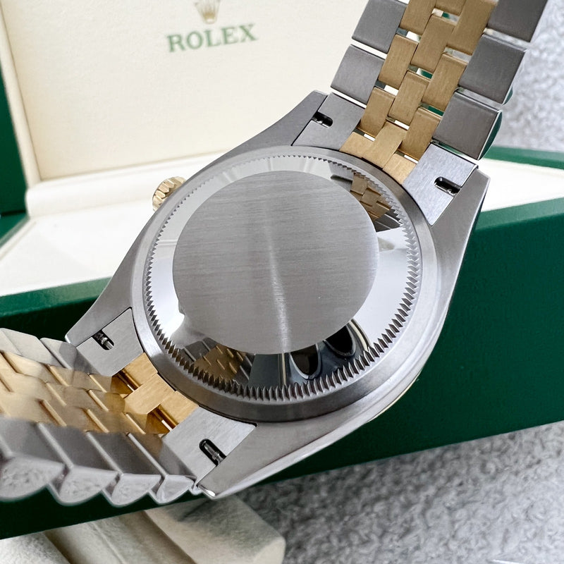 Rolex Datejust 36, with Gold Dial, 10 Diamond Markers, 18K Golden Fluted Bezel with Gold and Oystersteel Jubilee Bracelet (126233)