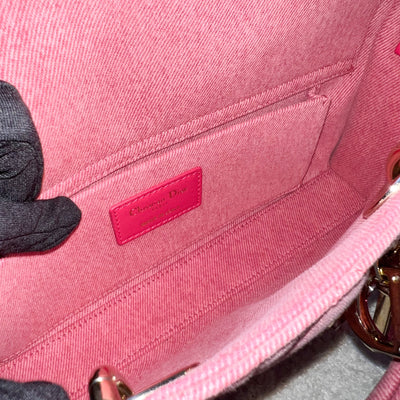 Dior Medium Lady D-Joy Bag in Pink Denim and LGHW (Model: M0540WTJA, Colour: M929)