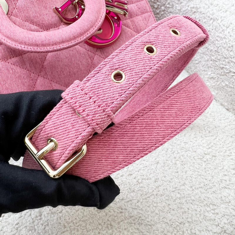 Dior Medium Lady D-Joy Bag in Pink Denim and LGHW (Model: M0540WTJA, Colour: M929)