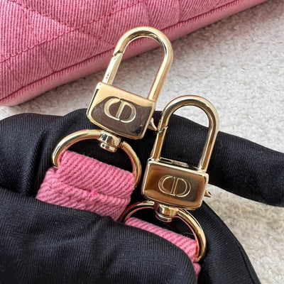 Dior Medium Lady D-Joy Bag in Pink Denim and LGHW (Model: M0540WTJA, Colour: M929)