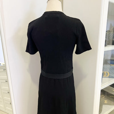 Chanel 25B Knitted Maxi Black Dress in Viscose and Polyester Sz 40 (Model: P80278)