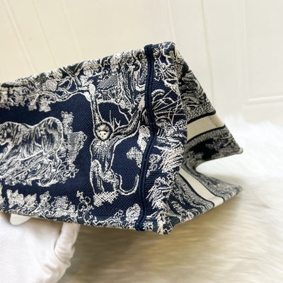 Dior Medium Book Tote in Blue and Ecru Toile de Jouy Reverse Embroidery Canvas (Model: M1296ZRGO, Colour: M928)