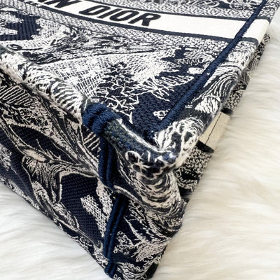 Dior Medium Book Tote in Blue and Ecru Toile de Jouy Reverse Embroidery Canvas (Model: M1296ZRGO, Colour: M928)