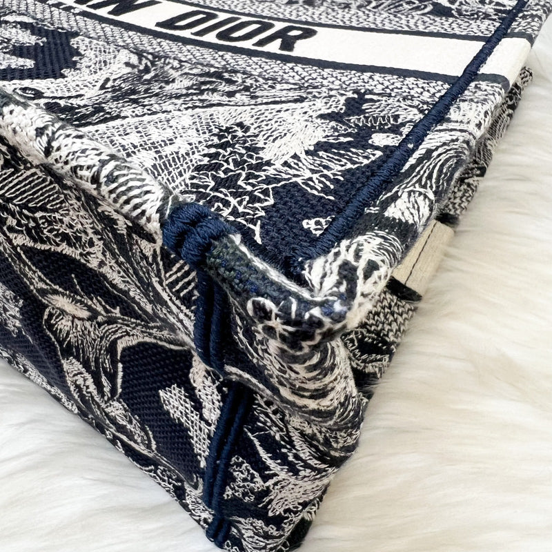 Dior Medium Book Tote in Blue and Ecru Toile de Jouy Reverse Embroidery Canvas (Model: M1296ZRGO, Colour: M928)
