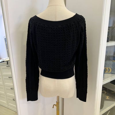 Chanel 24B Knitted Pullover with CC Logo in Black 100% Cashmere (Model: P77894)