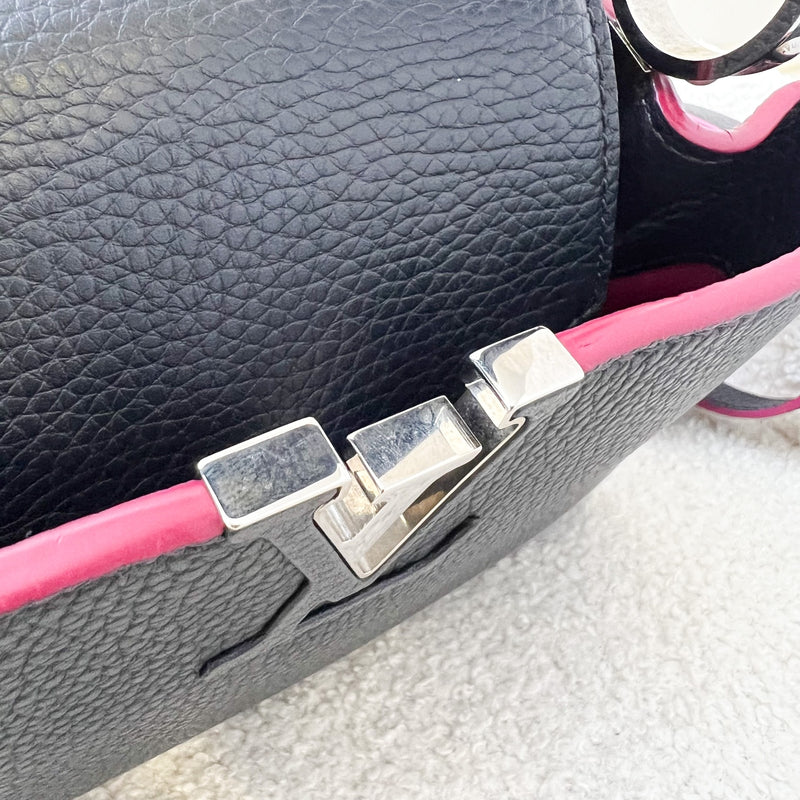 LV Capucines BB Bag in Navy Taurillon Leather Fuchsia Interior and SHW