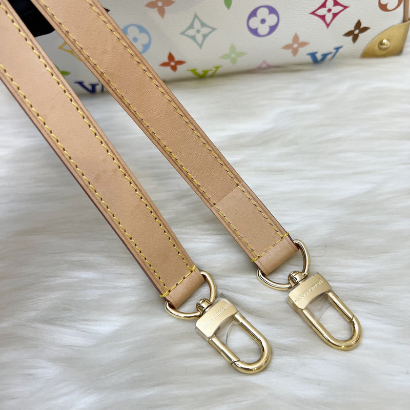 [Local Set - Jun 2025] LV Louis Vuitton x Takashi Murakami Speedy 25 in Multicolore Blanc Monogram Canvas and GHW