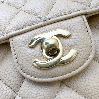 Chanel Medium Classic Flap CF in Beige Caviar and GHW