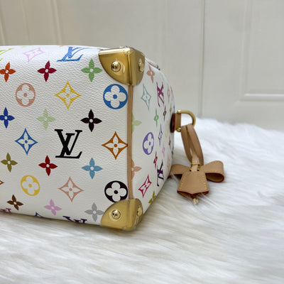 [Local Set - Jun 2025] LV Louis Vuitton x Takashi Murakami Speedy 25 in Multicolore Blanc Monogram Canvas and GHW