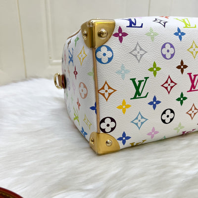 [Local Set - Jun 2025] LV Louis Vuitton x Takashi Murakami Speedy 25 in Multicolore Blanc Monogram Canvas and GHW