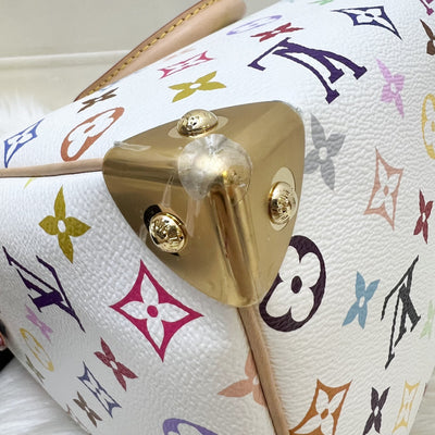 [Local Set - Jun 2025] LV Louis Vuitton x Takashi Murakami Speedy 25 in Multicolore Blanc Monogram Canvas and GHW