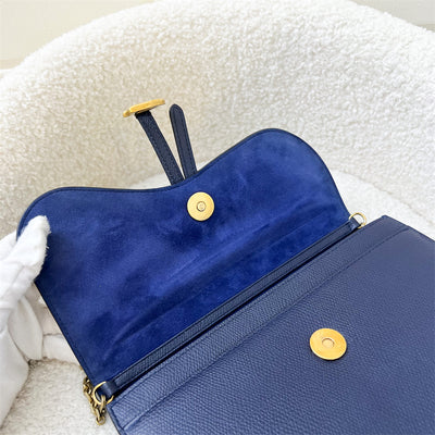 Dior Saddle WOC in Navy Leather AGHW