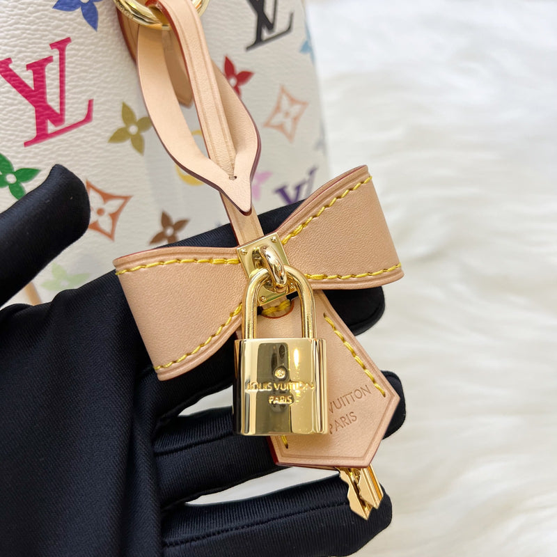 [Local Set - Jun 2025] LV Louis Vuitton x Takashi Murakami Speedy 25 in Multicolore Blanc Monogram Canvas and GHW