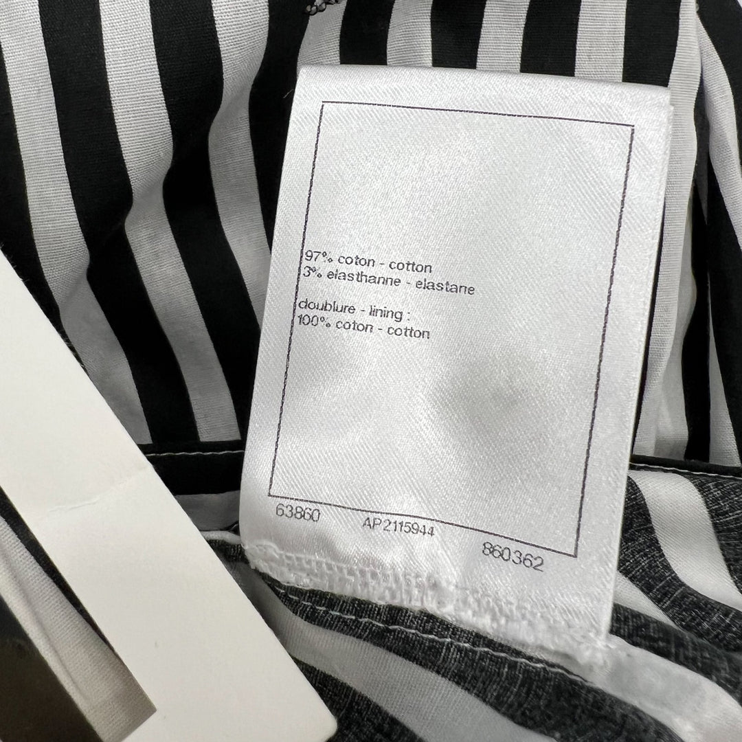 Chanel Pinstripe Long Pants with CC Mini Crystals Sz 36 (Model