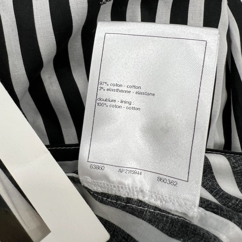 Chanel Pinstripe Long Pants with CC Mini Crystals Sz 36 (Model: P76233)