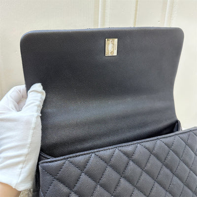 Chanel Medium 29cm Coco Handle Flap in Black Caviar and LGHW