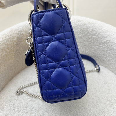 Dior Mini Lady Dior in Bleu De Minuit Lambskin and LGHW (Model: M0505PCAL)