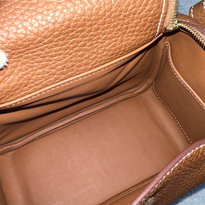 Hermes Mini Lindy in Gold Clemence Leather and GHW