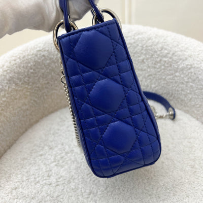 Dior Mini Lady Dior in Bleu De Minuit Lambskin and LGHW (Model: M0505PCAL)