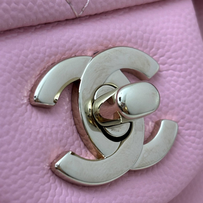 Chanel Small Classic Flap CF in 22C Sakura Pink Caviar LGHW