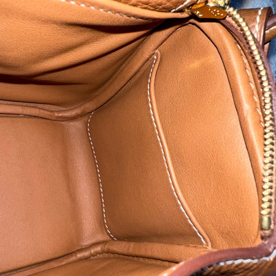 Hermes Mini Lindy in Gold Clemence Leather and GHW