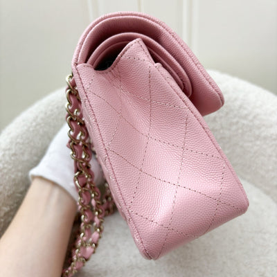 Chanel Small Classic Flap CF in 22C Sakura Pink Caviar LGHW