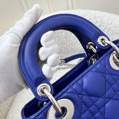 Dior Mini Lady Dior in Bleu De Minuit Lambskin and LGHW (Model: M0505PCAL)