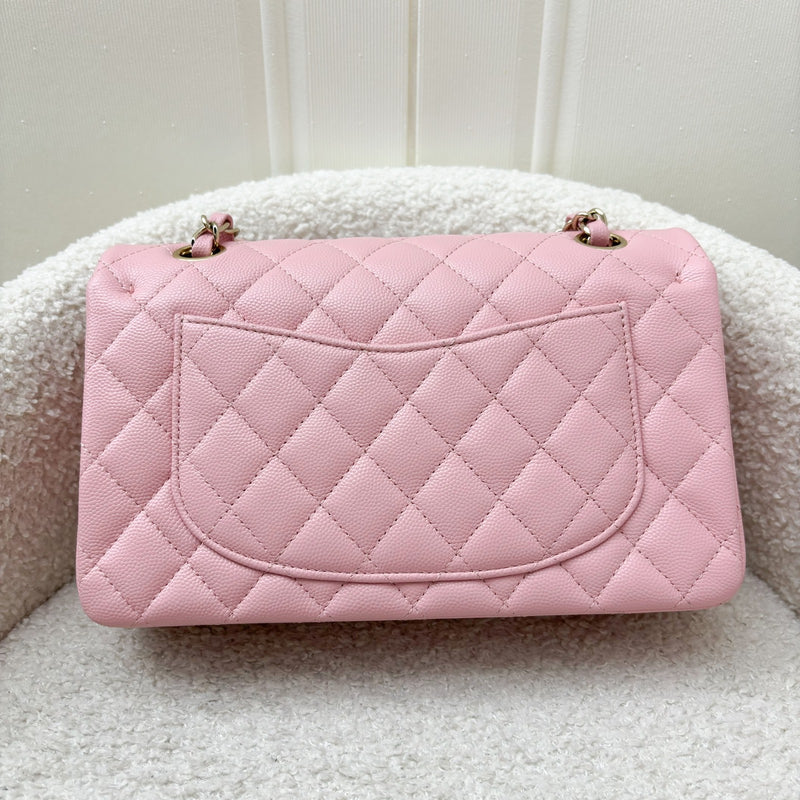 Chanel Small Classic Flap CF in 22C Sakura Pink Caviar LGHW