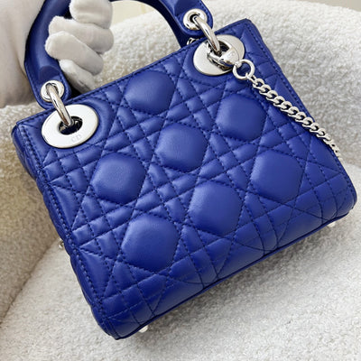 Dior Mini Lady Dior in Bleu De Minuit Lambskin and LGHW (Model: M0505PCAL)