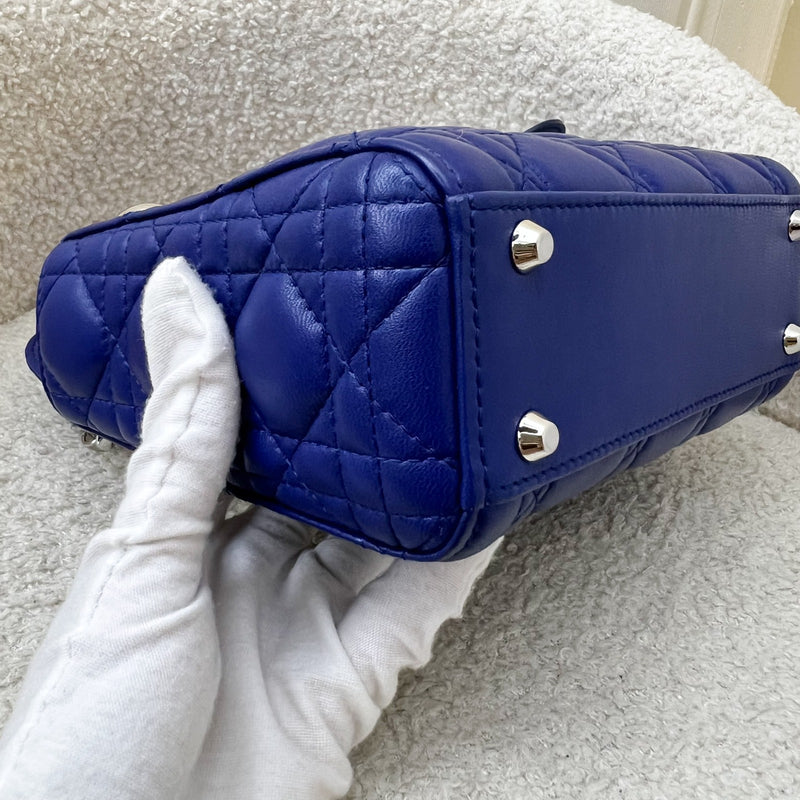 Dior Mini Lady Dior in Bleu De Minuit Lambskin and LGHW (Model: M0505PCAL)