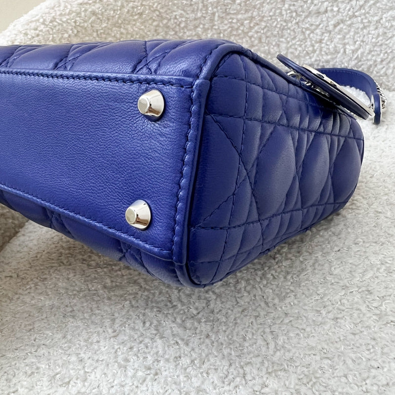 Dior Mini Lady Dior in Bleu De Minuit Lambskin and LGHW (Model: M0505PCAL)