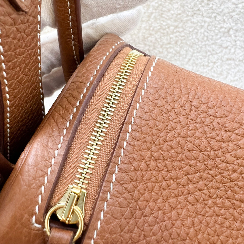 Hermes Mini Lindy in Gold Clemence Leather and GHW